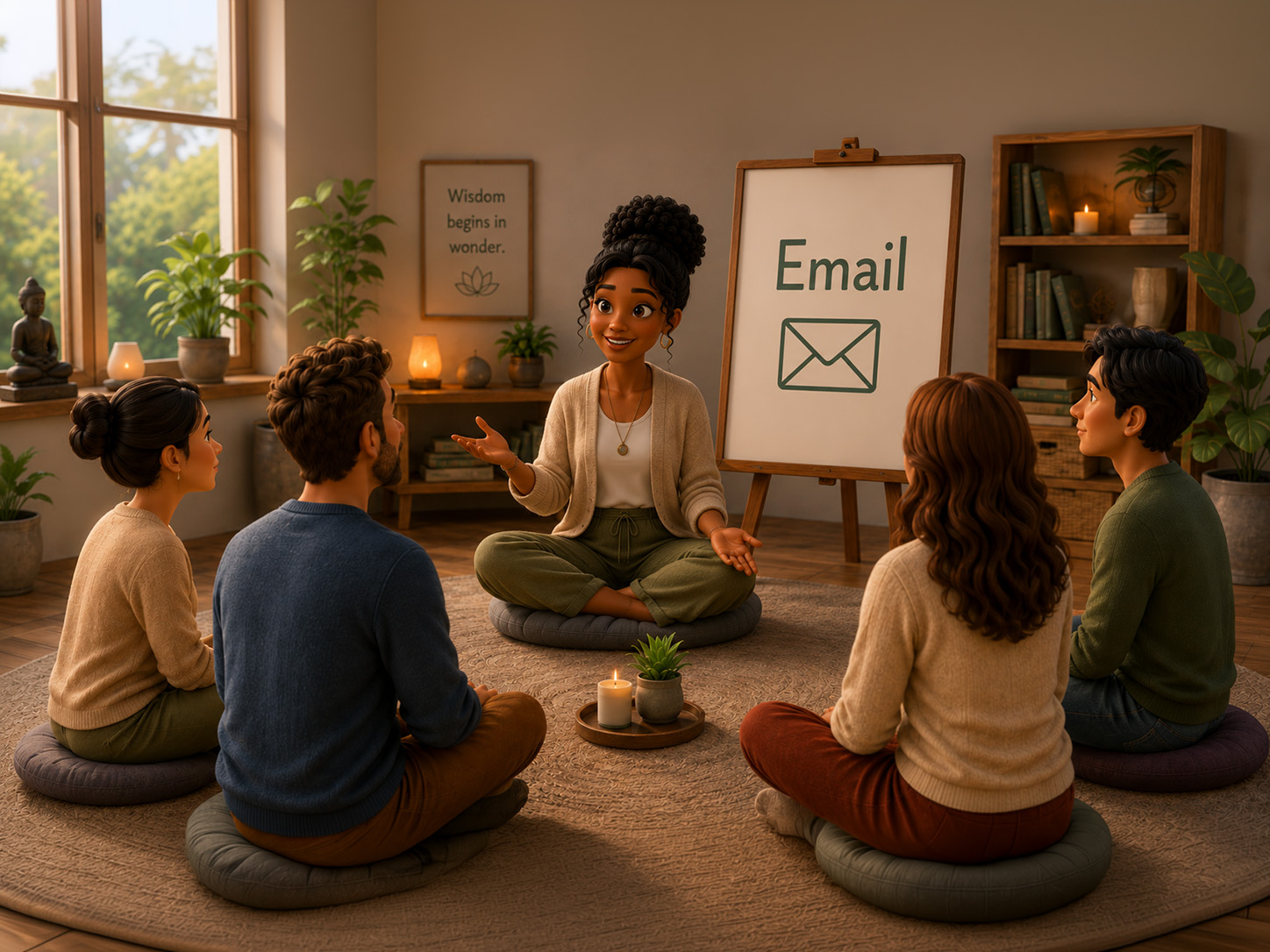 A group learn of email support.